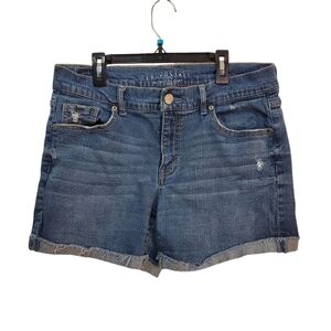 Aeropostale Denim Stretch Distressed Roll Cuff Denim Shorts‎ Size 10